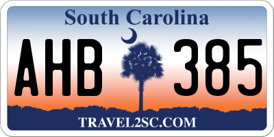 SC license plate AHB385