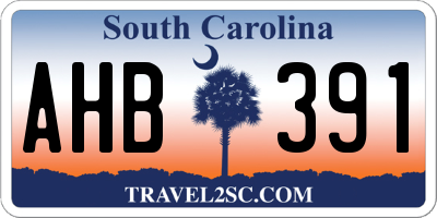 SC license plate AHB391