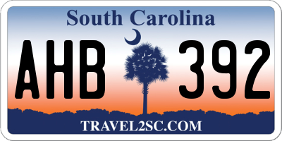 SC license plate AHB392