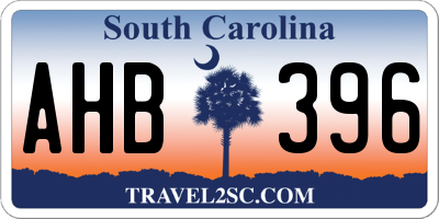 SC license plate AHB396