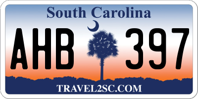 SC license plate AHB397