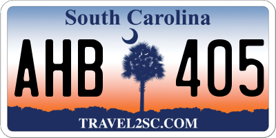 SC license plate AHB405