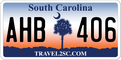 SC license plate AHB406