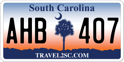 SC license plate AHB407