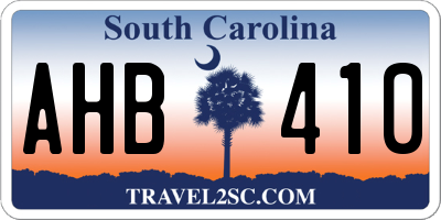 SC license plate AHB410