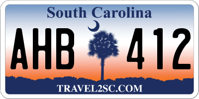SC license plate AHB412