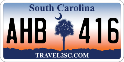 SC license plate AHB416