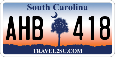 SC license plate AHB418