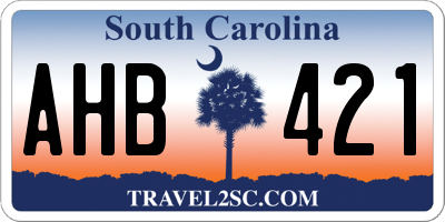 SC license plate AHB421