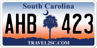 SC license plate AHB423