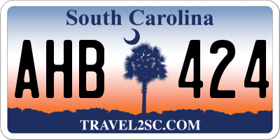 SC license plate AHB424
