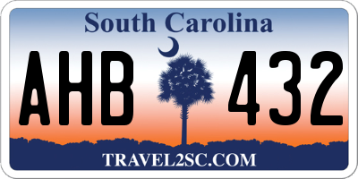 SC license plate AHB432