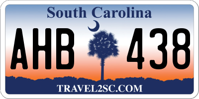 SC license plate AHB438