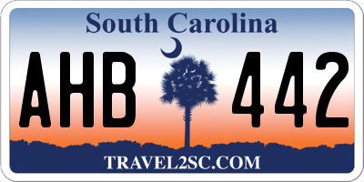 SC license plate AHB442