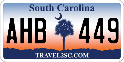 SC license plate AHB449