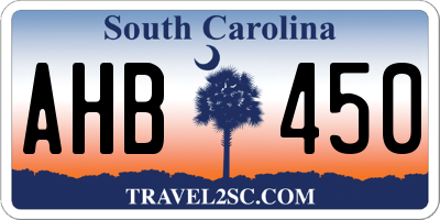SC license plate AHB450