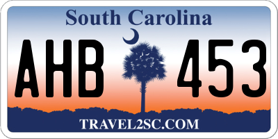 SC license plate AHB453