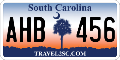 SC license plate AHB456