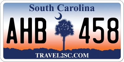 SC license plate AHB458