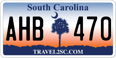 SC license plate AHB470