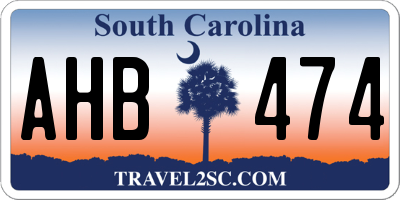 SC license plate AHB474