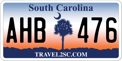 SC license plate AHB476
