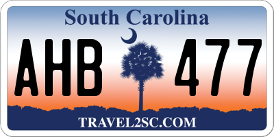 SC license plate AHB477
