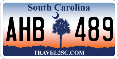 SC license plate AHB489