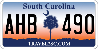 SC license plate AHB490