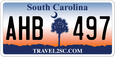 SC license plate AHB497