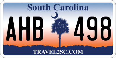 SC license plate AHB498