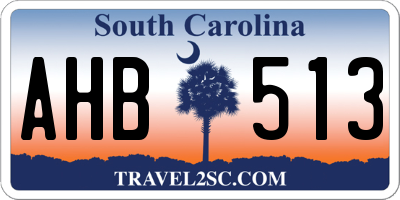 SC license plate AHB513