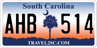 SC license plate AHB514