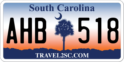 SC license plate AHB518