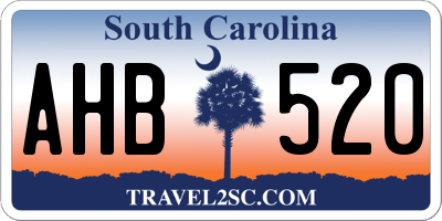 SC license plate AHB520