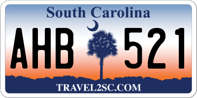 SC license plate AHB521
