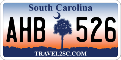 SC license plate AHB526