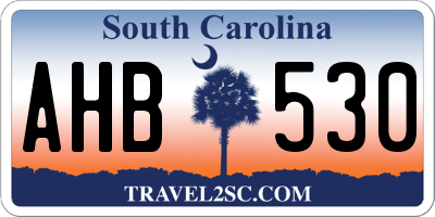 SC license plate AHB530