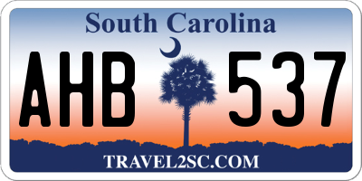 SC license plate AHB537