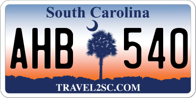 SC license plate AHB540