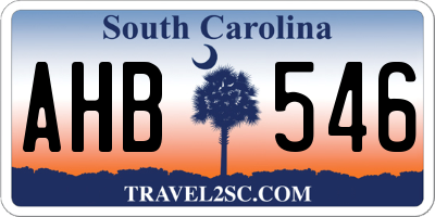 SC license plate AHB546
