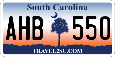 SC license plate AHB550