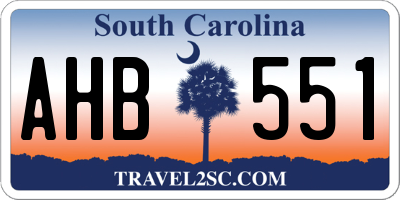 SC license plate AHB551