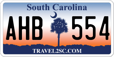 SC license plate AHB554