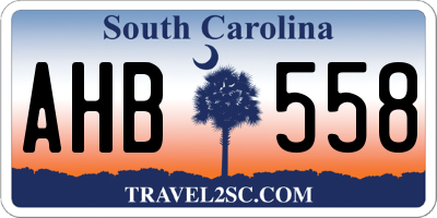 SC license plate AHB558