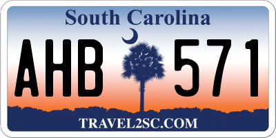 SC license plate AHB571