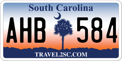 SC license plate AHB584