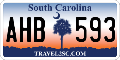 SC license plate AHB593