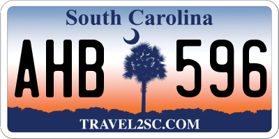 SC license plate AHB596