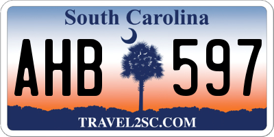 SC license plate AHB597